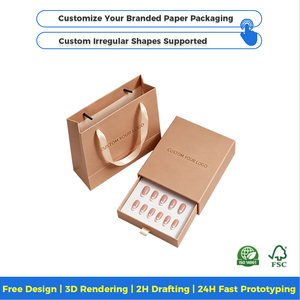Empaque Personalizado para <span class=keywords><strong>Uñas</strong></span> Postizas de Primera Calidad OEM, Caja de Empaque para <span class=keywords><strong>Uñas</strong></span> con Acabado Mate Personalizado, Materiales Reciclados - Product Image 3