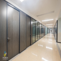 Cloison de séparation de bureau en verre PVC décorée insonorisée à installation facile préfabriquée