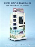 Máquina Expendedora de Medallas con Grabado Láser DIY, Funcionamiento Continuo 24/7, Sistema de Pago Global, Amplia Gama de Aplicaciones