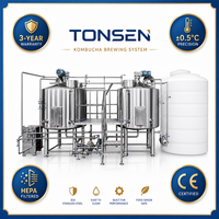 Système de brassage de kombucha de 1000 L, cuve de fermentation en acier inoxydable avec refroidissement et extraction de thé pour la production commerciale