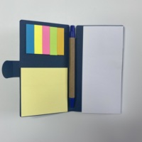 Lot de blocs-notes adhésifs promotionnels en papier cartonné souple 3x6 pouces avec logo personnalisé et stylo bleu pour entreprises – Vente en gros
