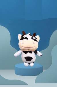 พวงกุญแจตุ๊กตาวัวนมน่ารักพวงกุญแจกระเป๋าของเล่นที่แขวนกิจกรรมยัดไส้สัตว์ตุ๊กตา - Product Image 4