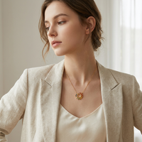 Collier pendentif ZG en forme de soleil arc-en-ciel coloré, avec pavé de zircones étincelantes, bijou circulaire éclatant pour femme