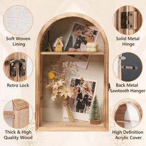 <span class=keywords><strong>Cornice</strong></span> Shadow Box con Ripiani Rimovibili, Grande Espositore Profondo per Bouquet da Matrimonio, Medaglie, Foto, Ricordi - Product Image 6