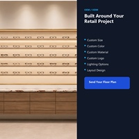 Présentoir mural optique de luxe personnalisé avec éclairage LED, éco-responsable, pour lunettes – Vitrine de présentation