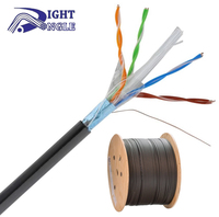 Câble Ethernet LAN extérieur CAT6 à conducteurs solides G652D Fibre UTP FTP SFTP, vente en gros d'usine, 4 paires, CCTV POE, étanche, cuivre/CCA