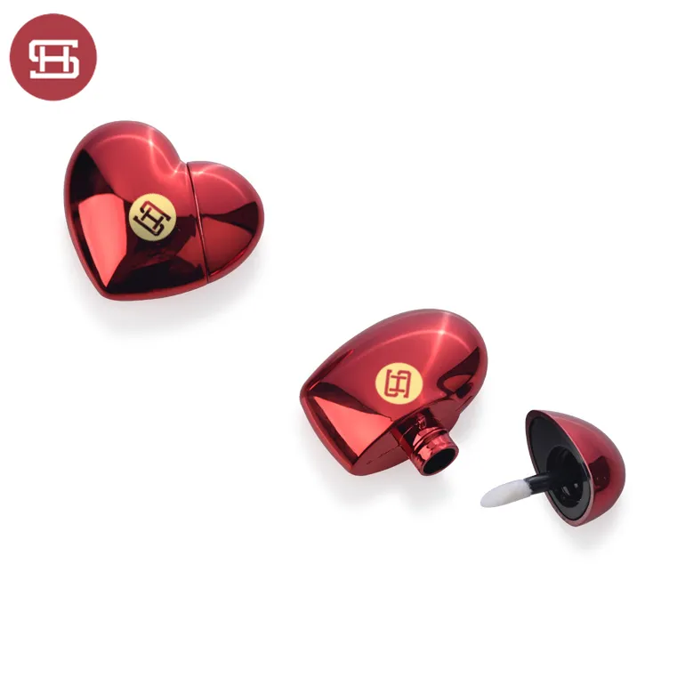 2022 пустой блеск для губ, косметический пустой пластиковый тюбик для блеска для губ в форме сердца, контейнер для красного цвета, контейнер для блеска для губ