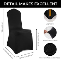 Housse de chaise de mariage en spandex extensible, housse de protection durable et réutilisable, restaurant, banquet, hôtel, salle à manger, fête, universelle, légère