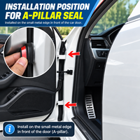 Joint d'étanchéité universel en caoutchouc EPDM de type Z pour portière de voiture, auto-adhésif, insonorisant et pare-intempéries pour montants A de véhicules automobiles, camions et VUS