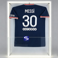Bingkai pajangan kaos akrilik LED bening yang dipasang di dinding, bingkai jersey akrilik, bingkai pajangan jersey akrilik