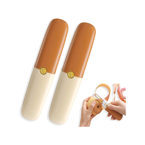 Nouveau produit : Couteau à fruits portable multifonctionnel en acier inoxydable, deux pièces, ambidextre, écologique, pour le camping et la maison - Product Image 1