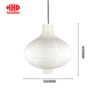 Nouvelle tendance, lanterne en papier de riz blanc irrégulier de 15 pouces, faite à la main, style moderne, abat-jour suspendu japonais pour la décoration du salon