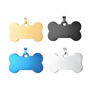 Blank Pet ID Tag Engraving Customized Glossy Metal Dog Tag Stainless Steel Pendant Manufacturer Wholesale