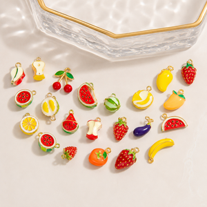 Colgante de Frutas DIY Hecho a Mano al por Mayor, Chapado en Oro de 18K, Aleación de Acero Inoxidable, Pequeños Dijes de Moda, Joyería de Tendencia - Product Image 6