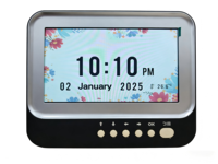 OEM/ODM Jam Digital 7 Inci dengan Tampilan Tanggal, Cuaca, dan Suhu, Latar Belakang Kustom, Dioperasikan dengan Type-C, Dapat Digantung di Dinding untuk Kantor dan Kamar Tidur