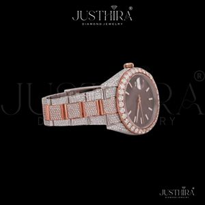 Eco Friendly Fashion Moissanite Diamond Quartz <b>Watch</b> <b>Women</b> Luxury Crystal Dial Stainless Steel Band <b>Watch</b> Available At Low Price - Product Image 3