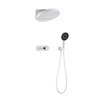 Système de douche thermostatique en laiton blanc HONGDEC, robinet en céramique, pluie douce, triple poignée, affichage de la température pour salle de bain d'appartement