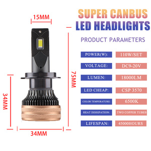Bombillas de luz de coche Super fuerte decodificación H1 H3 H7 H11 9005 9006 9012 Canbus faros Led sin errores - Product Image 6