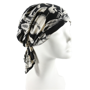 HZM-24023 vente en gros impression personnalisée conception <span class=keywords><strong>coton</strong></span> <span class=keywords><strong>Bandana</strong></span> tête porter pré-attaché <span class=keywords><strong>chimio</strong></span> tête enveloppement arabe Turban - Product Image 6