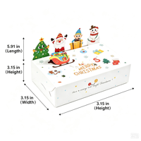 Boîtes à bonbons de Noël 3D en carton biodégradable avec impression quadricolore - Emballage cadeau laminé brillant