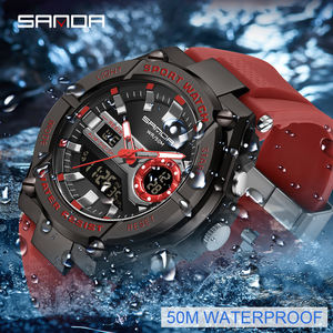 Montre numérique pour homme SANDA 3123, style <span class=keywords><strong>G</strong></span>, montres de sport résistantes aux chocs, montres électroniques étanches, montre-bracelet pour homme, Relogio - Product Image 2