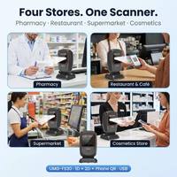 Lecteur de codes-barres de bureau fiable UIMG FS30 1D 2D USB pour codes QR, idéal pour les points de vente des supermarchés