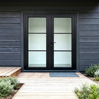 Puerta Francesa de Aluminio con Doble Acristalamiento, Resistente a Huracanes, DEEZON NFRC, para Patio Exterior de Villa, Ecológica y de Alta Calidad