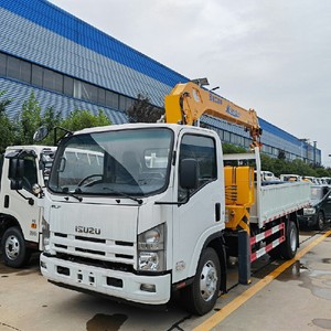 รถบรรทุกอีซูซุติดเครน 5 ตัน 4x2 รถบรรทุกติดเครนแขนตรงแบบยืดหดได้ กำลังขาย - Product Image 1