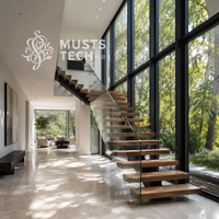 Escalier mono-à-capitainerie de luxe minimaliste pour intérieur, prix usine, fourniture d'ingénierie