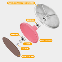 Support à gâteau rotatif rond en alliage d'aluminium WeVi avec plateau tournant en acier inoxydable pour savon et gâteaux