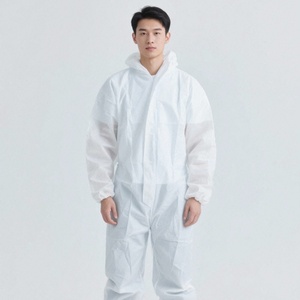 Ropa de Seguridad Desechable Ligera de Material SS, Overol de Cuerpo Completo, Antiestático, Impermeable, Nivel de Protección C, para Fábrica de Alimentos - Product Image 4