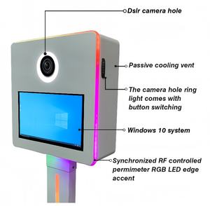 Caméra T12 LED Open Air Blanc Matrice Métal Numérique LCD Glam <span class=keywords><strong>Bot</strong></span> Photobooth DSLR Photomaton avec Filtre Glam - Product Image 4