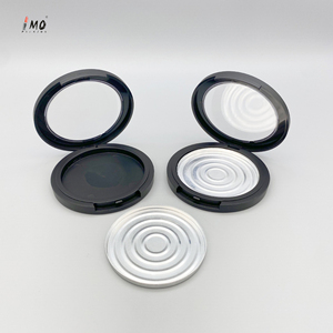 Kotak bubuk longgar bentuk bulat hitam 59mm, wadah kemasan kosong bubuk kompak - Product Image 1