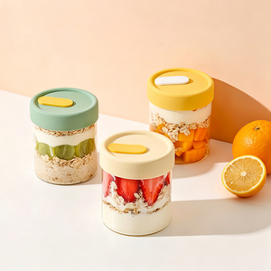 Venta al por Mayor de Frascos de Vidrio Vacíos de 400 ml para Avena Nocturna, Frascos de Almacenamiento de Alimentos de Borosilicato de Alta Calidad con Tapa Hermética para la Escuela o la Oficina - Product Image 1