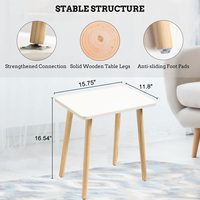 Table d'appoint rectangulaire en bois massif, design moderne, mobile, portable, légère, écologique, facile à assembler, meubles pour la maison