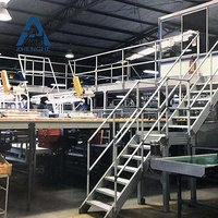 Plateforme d'entretien en aluminium de qualité aéronautique avec garde-corps et passerelle