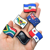 Accessoires en vrac pour chaussures : Breloques drapeaux PVC de pays du monde, décorations de voyage globales, breloques DIY drapeaux Algérie et Maroc