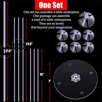 6 ensembles de support de ballon Kit de support de ballon de table réutilisable pièce maîtresse avec base pour décorations d'anniversaire fête mariage