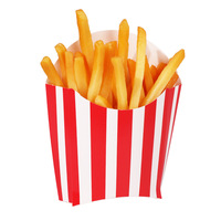 Boîte en carton pour frites, nuggets de poulet et poulet frit, best-seller transfrontalier (carton blanc avec couvercle) à rayures verticales rouge et blanc