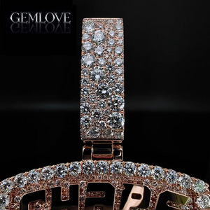Pendentif Diamant Personnalisé en Forme de Bouclier, Accessoires de Luxe pour Pendentifs, Ensemble d'Accessoires pour Pendentifs Chaîne Cubaine Hip Hop - Product Image 4