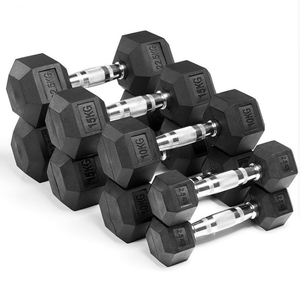 Kas eğitimi için sıcak satış taşınabilir altıgen kauçuk malzeme dambıl seti Hex dambıl seti - Product Image 1