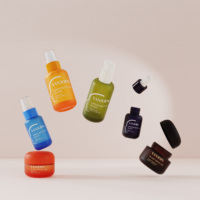 Ensemble d'emballages cosmétiques ronds de 30, 50 et 100 ml, flacon pompe pour lotion, crème pour le visage, flacon en verre pour sérum, pour soins personnels avec boîte en papier