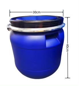 Hot Sale Large Opening 20L Blue <strong>Plastic</strong> <strong>Drum</strong> / Open Top <strong>Plastic</strong> Barrel / HDPE Blue 5plastic <strong>Drum</strong> With Iron Hoop - Product Image 2