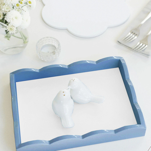 AHOME Wooden Lacquer Tray Customized Multi Wooden Scalloped Platter Tray