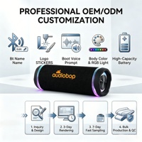 Oudiobop – Enceinte sans fil TWS de qualité fiable avec basses profondes, subwoofer rechargeable pour excursions de randonnée