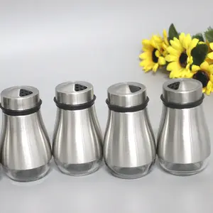 LMK068 Großhandel Küchen helfer Cruet Öl flasche Kräuter Gewürz dosen Küchengeräte mit Stahls chale Metall Küchen utensilien