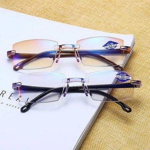 Lunettes de lecture multifocales progressives pour hommes et femmes, anti-lumière bleue, ultra-légères, avec découpe diamant, vente en gros - Product Image 2