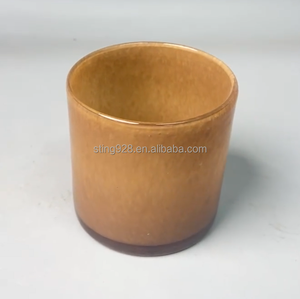 Stoples lilin kaca Amber stoples kaca ditiup tangan untuk stoples kaca lilin untuk pembuatan lilin - Product Image 1