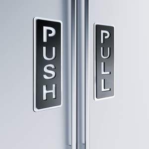 Plaque acrylique personnalisée pour porte poussoir plaques de porte de bureau d'hôtel blanc/noir - Product Image 2