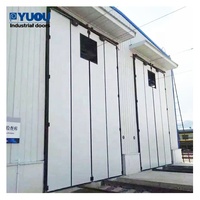 Porte pliante industrielle Heavy Duty métal Portes pliantes Space Saving Bifold pour l'atelier et Hangar